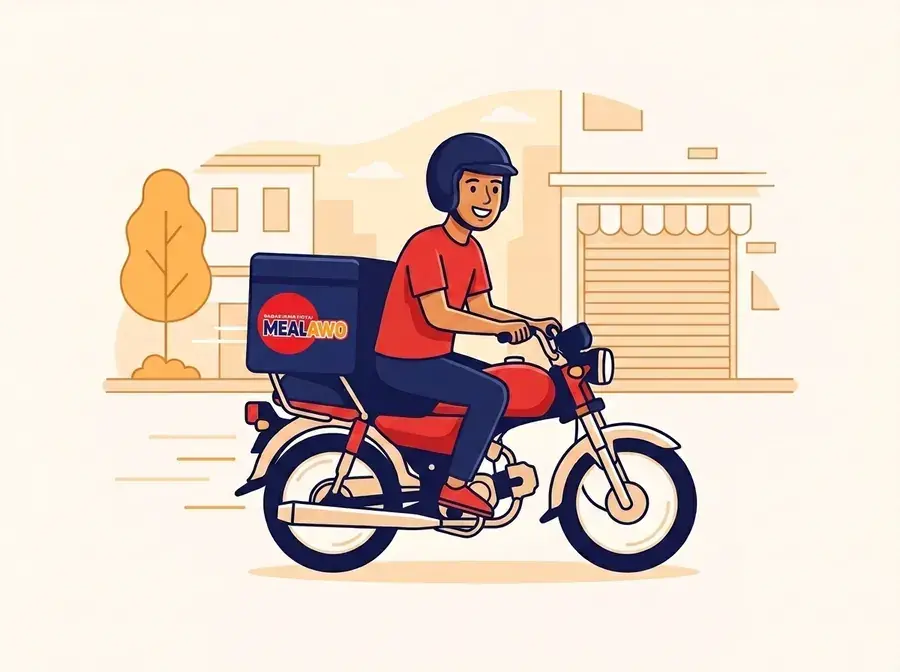 MEALAWO ka rider bike par khana pohanchata hua